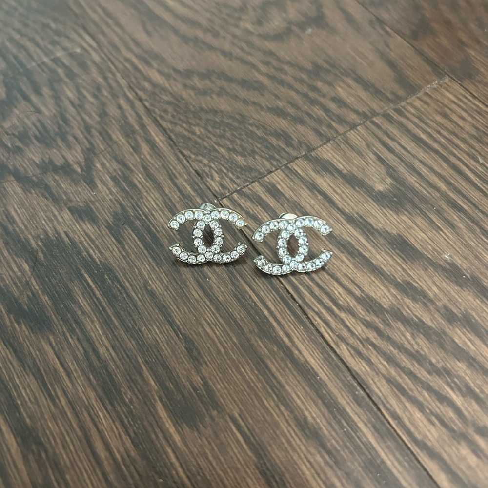 CC Stud Crystal Earrings